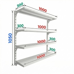Полки 1000*300 для хранения «МультиФлекс» 1050МФ103Б, белый