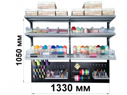 Набор для творчества с направляющими, полками и перфопанелями ФОНЯ ПРО МАКС 1330Ч, ЧЕРНЫЙ шагрень