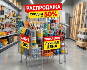Корзина для распродаж с регулируемым дном