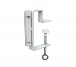 Струбцина с вертикальным П-держателем вывесок и отгибом CLAMP HOLDER-L90