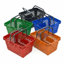 Корзина покупательская пластиковая 20л с двумя ручками