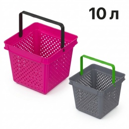 Корзина пластиковая QUADRO 10л с одной пластиковой ручкой