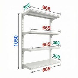 Полки 665*300 для хранения «МультиФлекс» 1050МФ63Б, белый