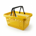 Корзина покупательская с двумя ручками усиленная, цвет желтый 20 л