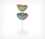 Дисплей с двумя чашами (24-17) и комплектом разделителей UNIBOWL-TOWER-DIV, цвет белый