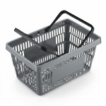 Корзина покупательская с двумя ручками усиленная, цвет серый RAL7005 20 л