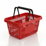Корзина покупательская с двумя ручками усиленная, цвет красный 20 л
