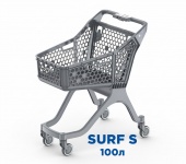 Тележка покупательская пластиковая SURF S серая, задняя стенка серая (RAL 7024). Обратите внимание: цена указана при покупке кратно 14 шт.
