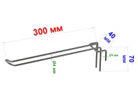 Крючок двойной 300мм пруток 4мм на сетку блестящий цинк