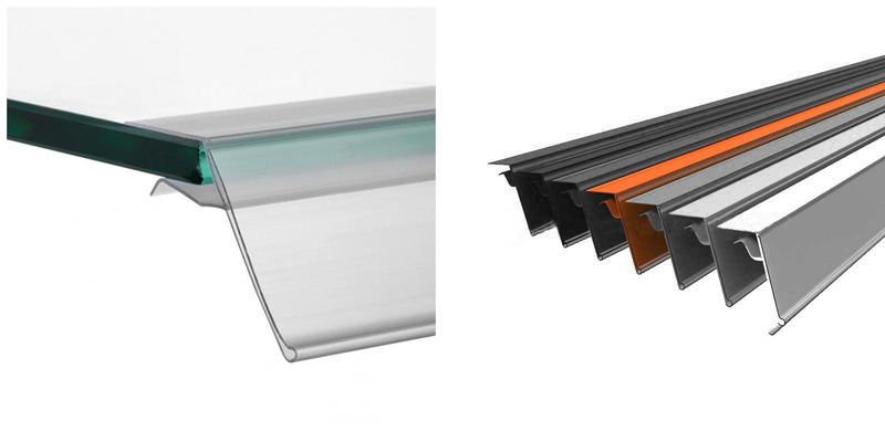Ценникодержатель  для стеклянных полок GLS39, 1250мм  оранжевый (0-012-1250-Ор)