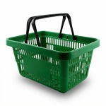 Корзина покупательская с двумя ручками усиленная, цвет зеленый 20 л
