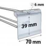 Ценникодержатель навесной на крючок DRA 39*70