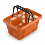 Корзина покупательская с двумя ручками усиленная, цвет оранжевый 20 л