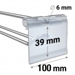 Ценникодержатель навесной на крючок DRA 39*100