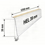 Самоклеящийся ценникодержатель HEL39  длина 1250 мм прозрачный (0-016-1250-Пр)