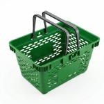 Корзина покупательская с двумя ручками, цвет зеленый 20 л