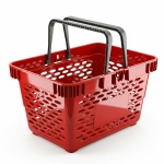 Корзина покупательская с двумя ручками, цвет красный 20 л