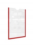 Карман для стенда самоклеящийся А4 с красным декоративным кантом (шелкография) компл. 10 шт.