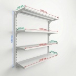 Полки 1000*400 для хранения «МультиФлекс» 1050МФ104Б, белый