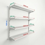Полки 1000*300 для хранения «МультиФлекс» 1050МФ103Б, белый
