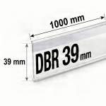 Самоклеящийся ценникодержатель DBR 39 длина 1000 мм цвет прозрачный на вспененном двухстороннем скотче