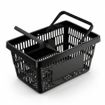 Корзина покупательская с двумя ручками усиленная, цвет черный 20 л