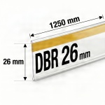 Самоклеящийся ценникодержатель DBR 26 длина 1250 мм цвет прозрачный