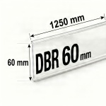 Самоклеящийся ценникодержатель DBR 60 длина 1250 мм цвет белый