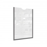 Карман для стенда самоклеящийся А4 с серым декоротивным кантом (шелкография) компл. 10 шт.