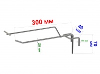 Крючок одиночный с ценником 300мм пруток 5мм на сетку блестящий цинк