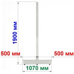 Стойка островная в сборе 70*30 шаг 25, 1900 мм с базой 500 мм "Нордика"